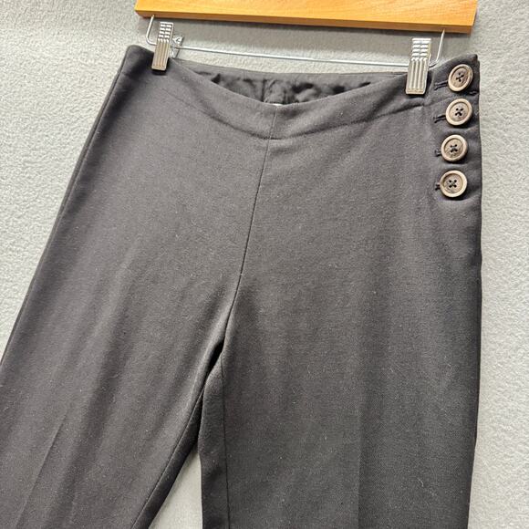 Elevenses Brighton Pants Womens 2 (30x32 ACTUAL) Black Flare Slacks Anthro - Picture 6 of 10